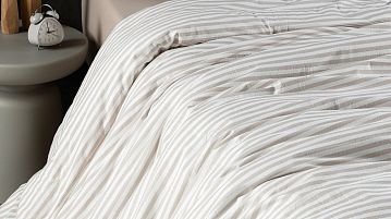 Комплект постельного белья без простыни Organic Cotton (Органик Коттон) Бежевая полоска